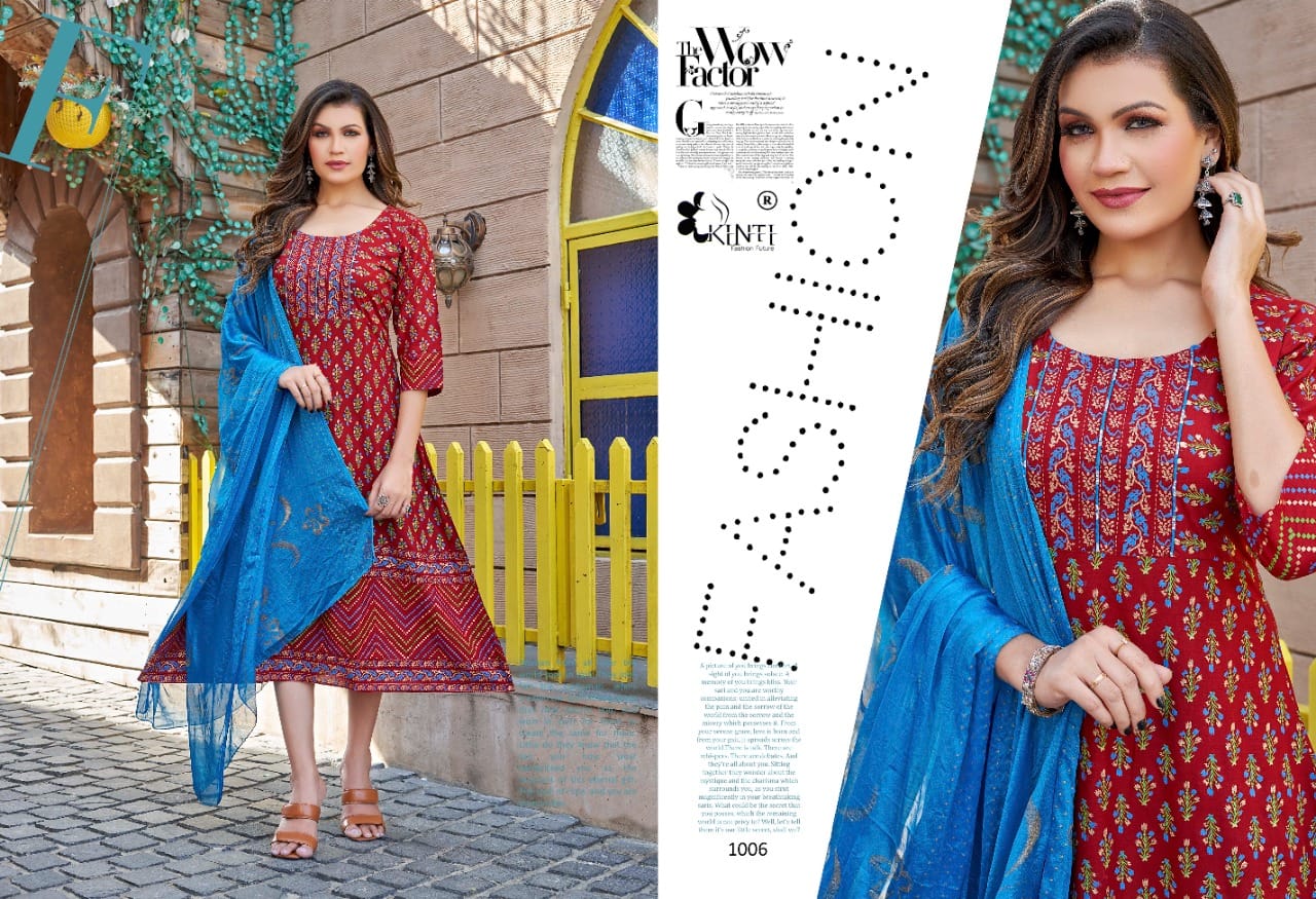 Kinti Heena 1 Festive Wear Wholesale Kurtis With Dupatta Collection